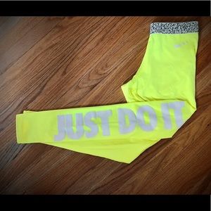Yellow Nike tights-small